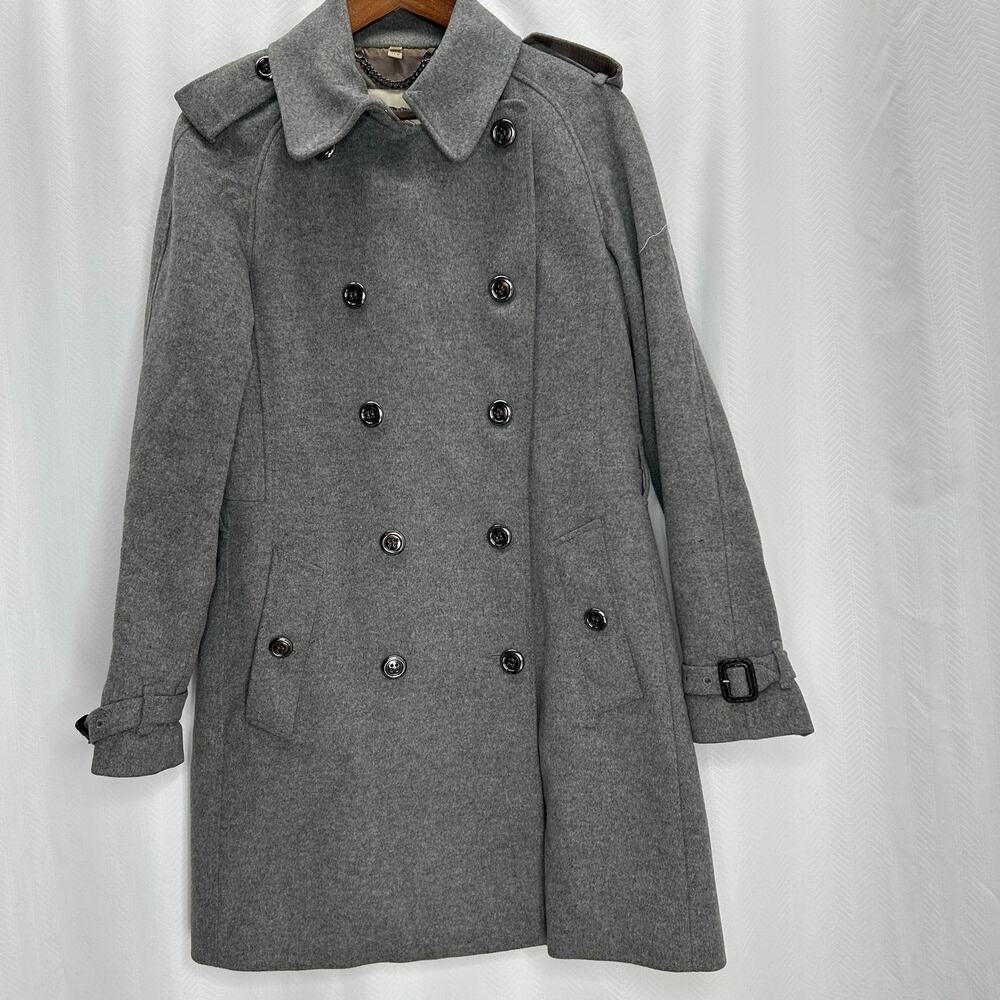 Burberry woman’s gray wool cashmere coat double breasted